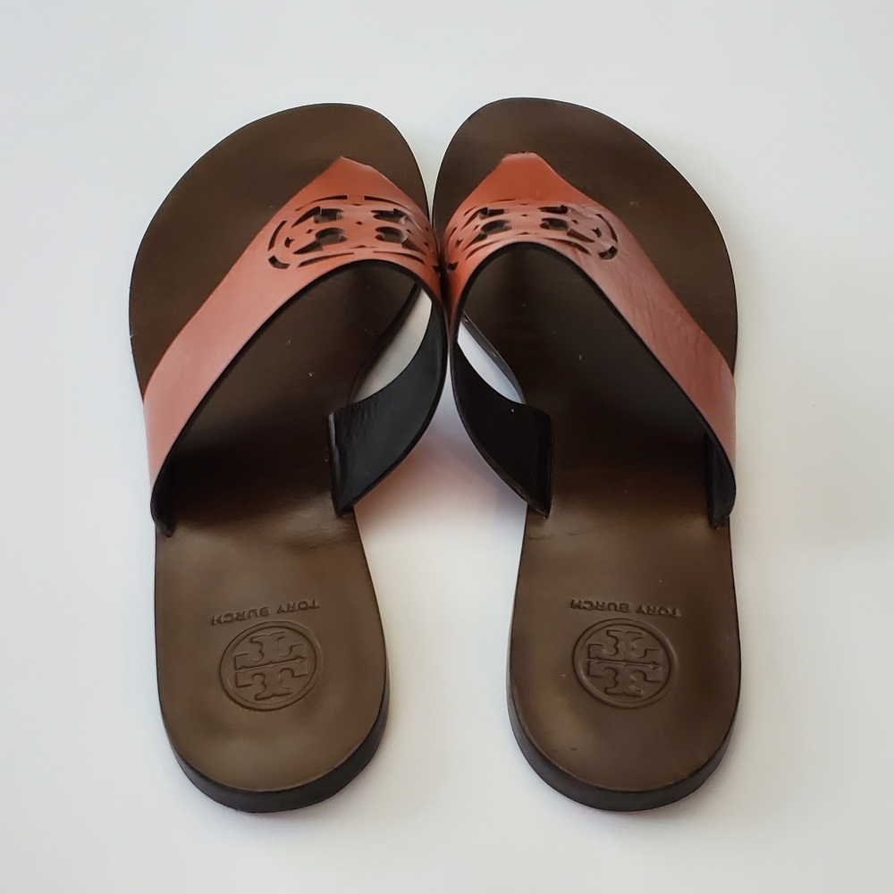 Tory Burch Zoey Thong Sandals, Brown, Size 7.5M US - Picture 5 of 7